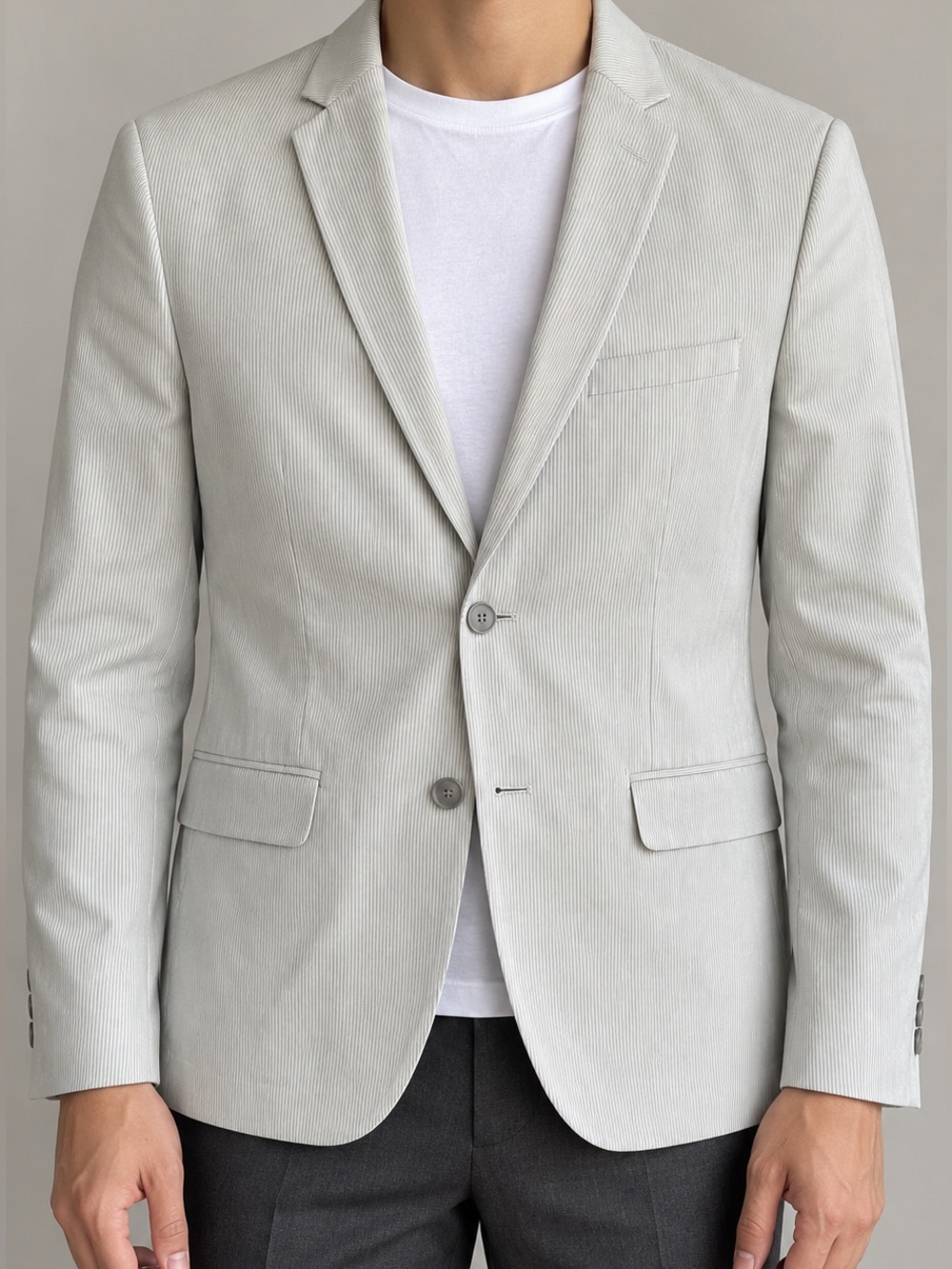 Calvin Klein Light Gray Men's Two-Button Blazer